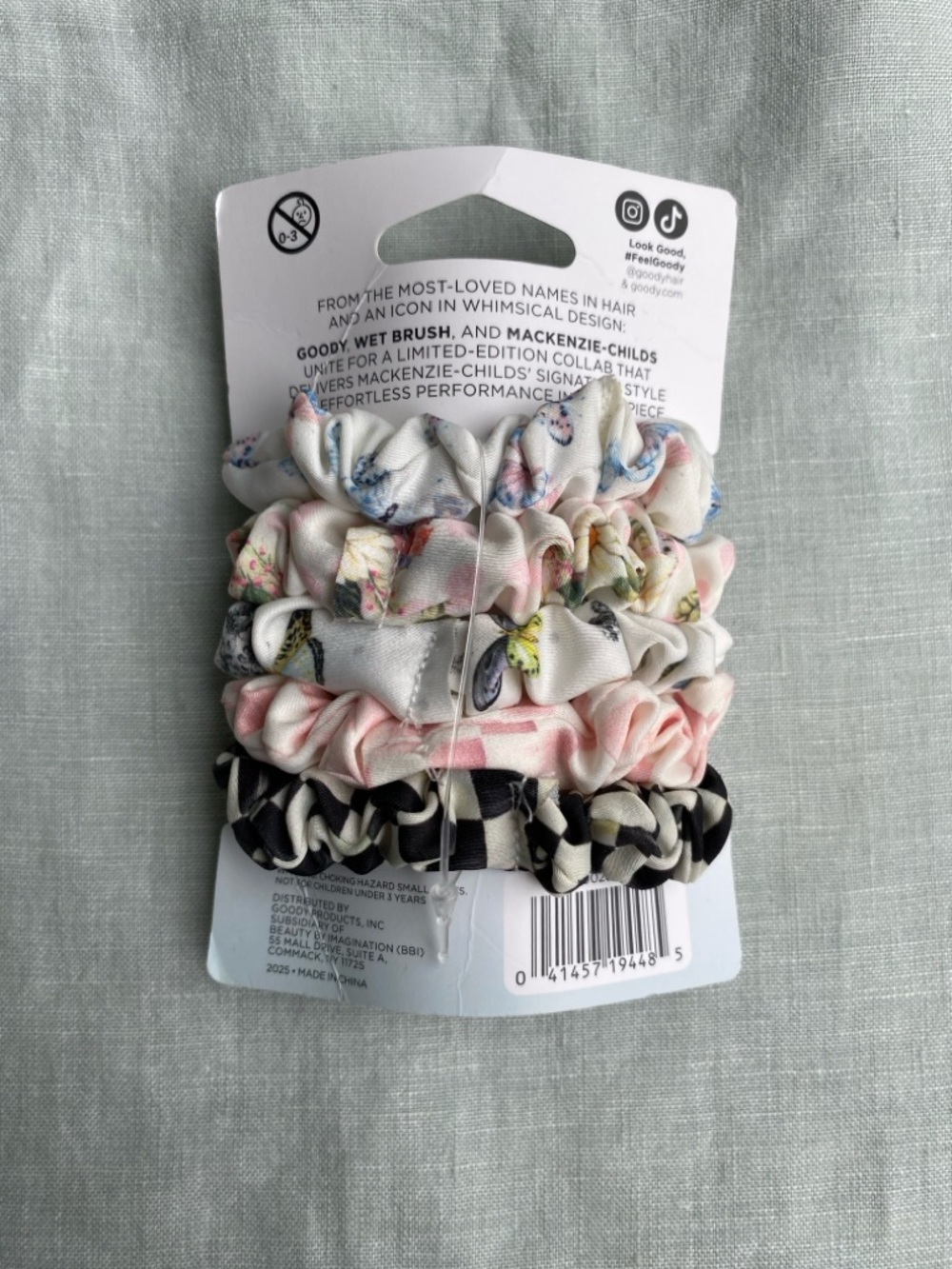 NWT Goody x MacKenzie-Childs 5 pack Satin Scrunchies floral courtly check - Picture 4 of 4